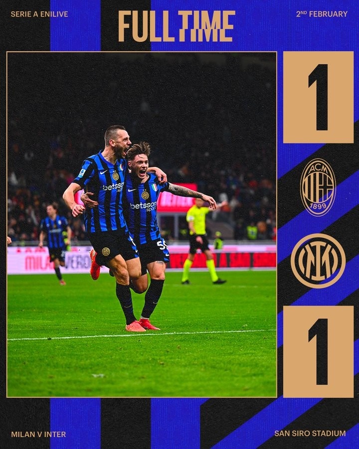  國米意甲已連續(xù)17輪不敗，上次輸球正是不敵米蘭