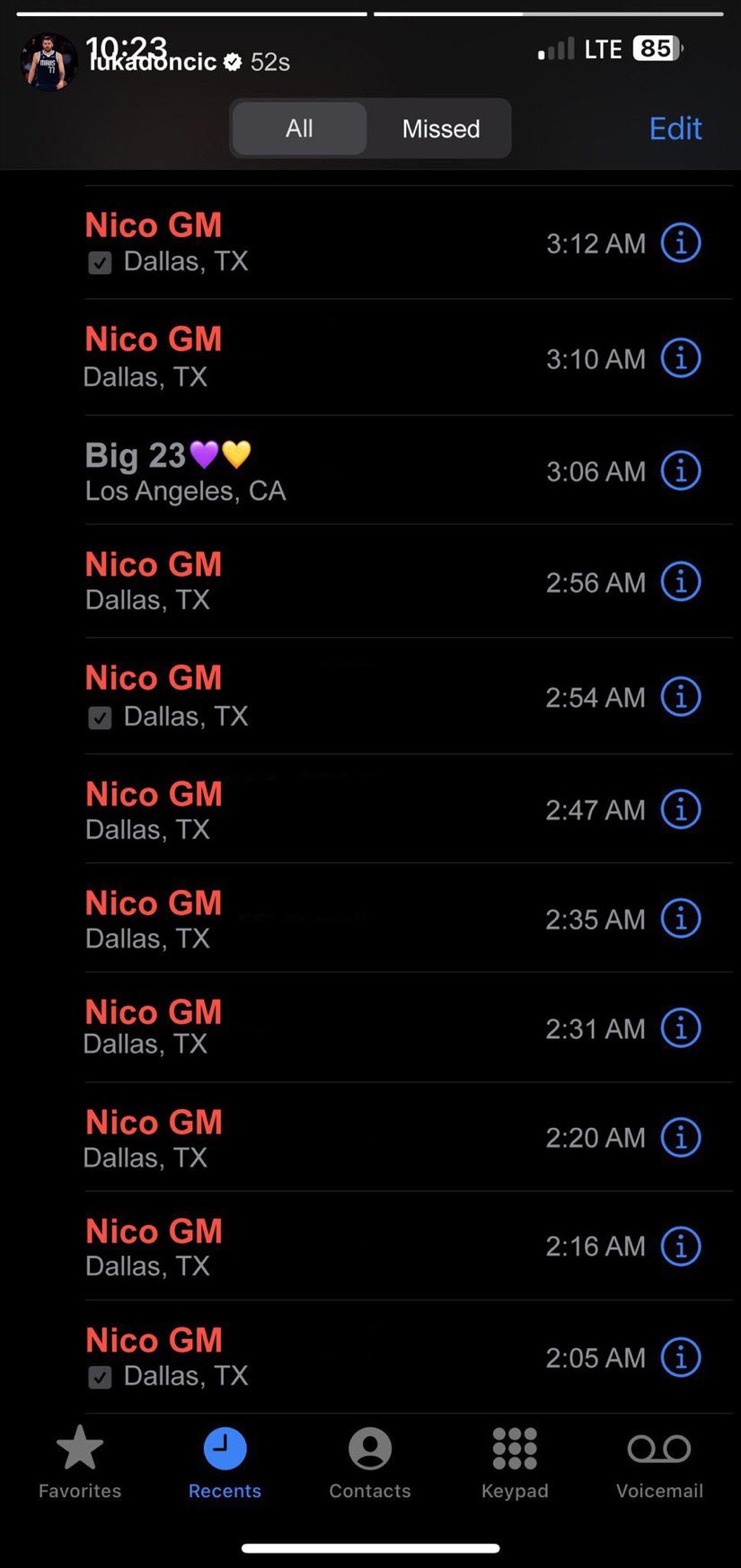  真假？網(wǎng)傳哈里森連打10個(gè)電話都被東契奇拒接 但77接了老詹電話