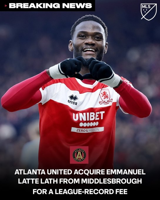  官方：米堡26歲前鋒拉特-拉斯轉(zhuǎn)會(huì)亞特蘭大聯(lián)，2125萬(wàn)歐破MLS紀(jì)錄