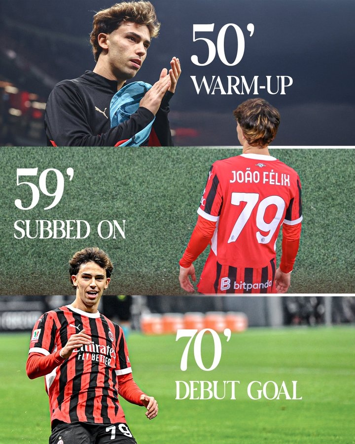  從熱身到進球僅用20分鐘，米蘭官方稱贊菲利克斯： 旋風般的首秀