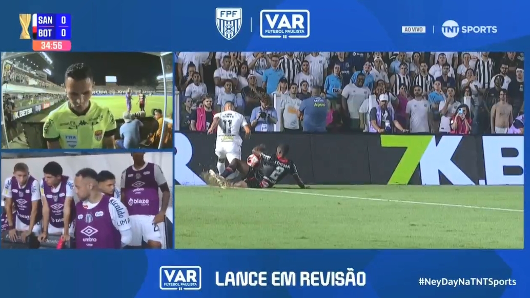  下半場登場？桑托斯點射半場1-0領(lǐng)先，內(nèi)馬爾在場邊展臂慶祝