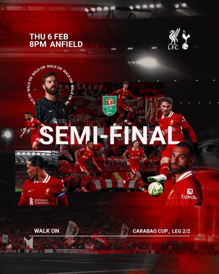  利物浦聯(lián)賽杯海報(bào)：薩拉赫、范迪克、阿利森等球員出鏡