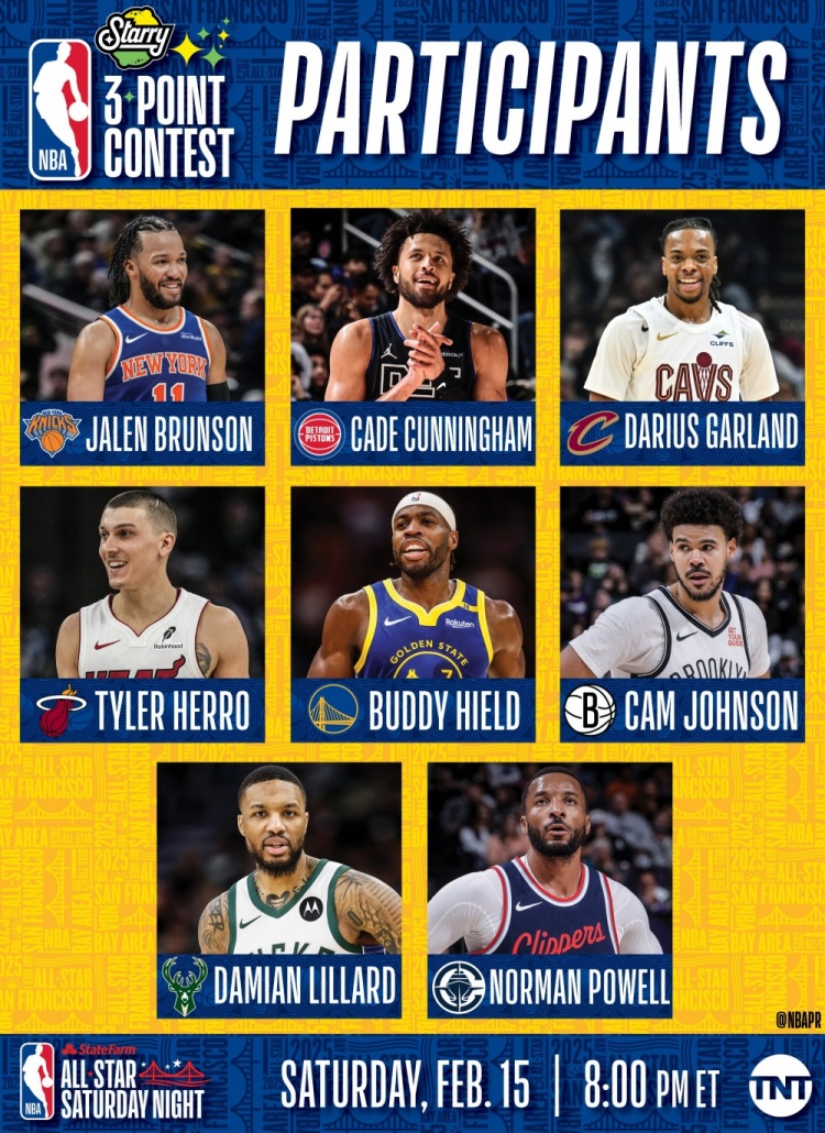  NBA全明星三分大賽名單：利拉德沖擊三連冠 希爾德、康寧漢姆在列