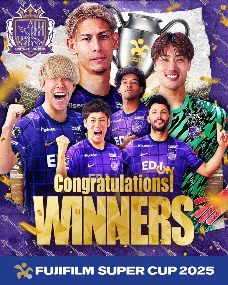  日超杯廣島三箭2-0神戶勝利船奪冠，共53343人現(xiàn)場觀戰(zhàn)創(chuàng)上座紀錄