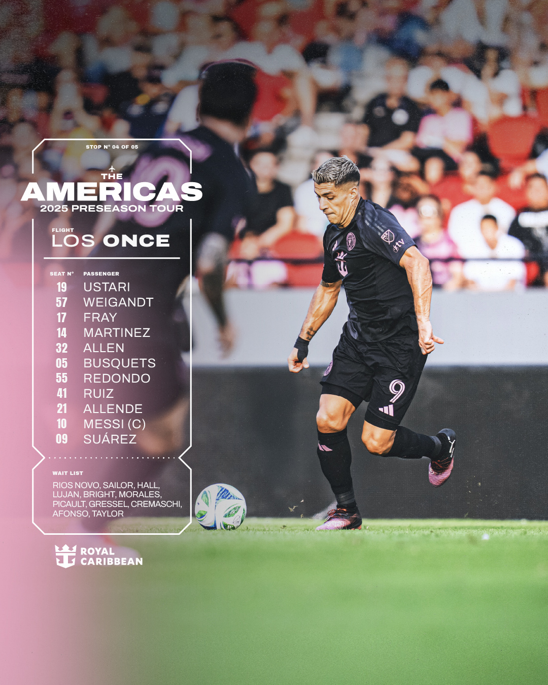  邁阿密第4場(chǎng)季前賽首發(fā)：梅西、蘇亞雷斯、布斯克茨先發(fā)