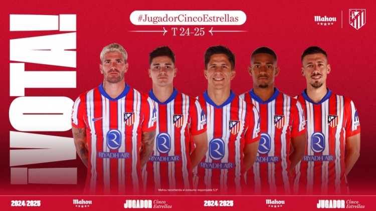  馬競(jìng)1月最佳球員候選：德保羅、小蜘蛛、朱利亞諾-西蒙尼在列