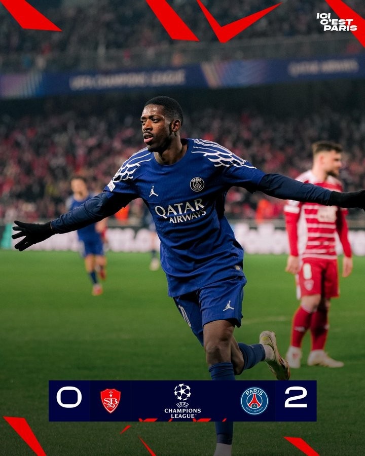  登貝萊已為巴黎連續(xù)8場(chǎng)破門，追平內(nèi)馬爾&姆巴佩保持的隊(duì)史紀(jì)錄