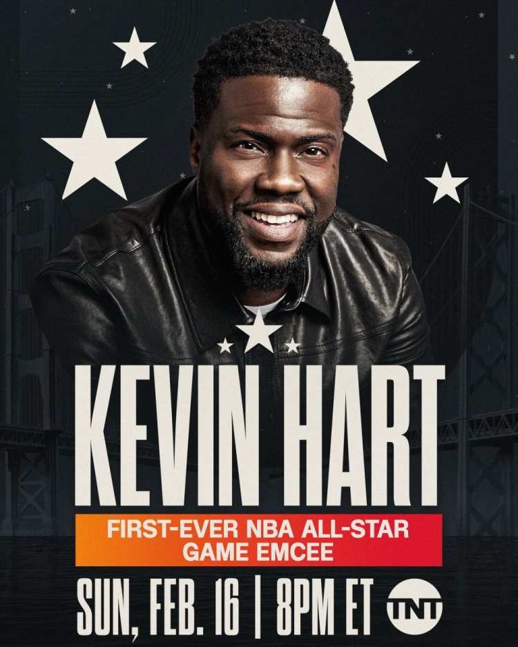  歷史首位！官方：凱文-哈特將擔任今年全明星正賽場上MC