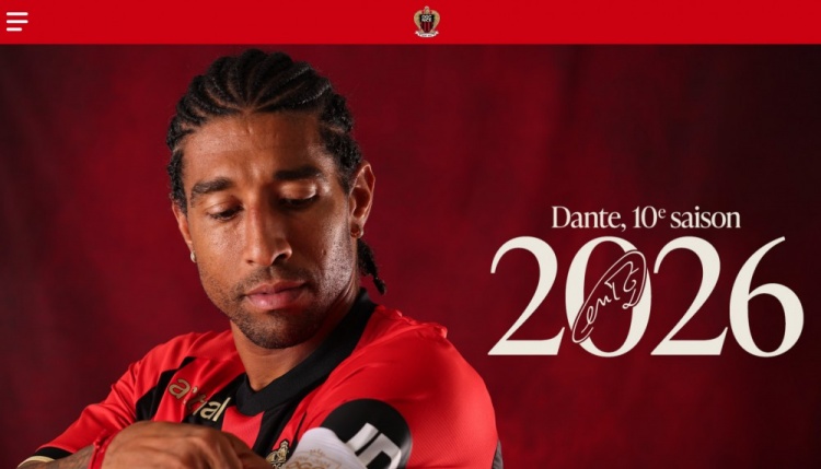 效力十年！尼斯官方：與41歲巴西中衛(wèi)隊(duì)長丹特續(xù)約至2026年