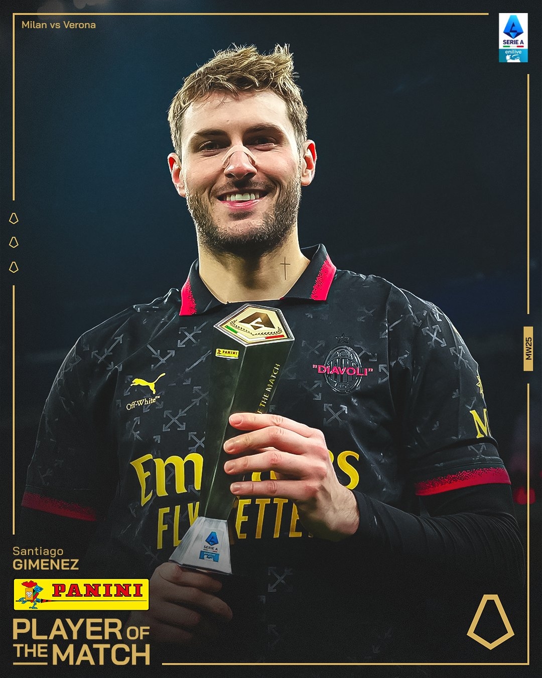  攻入制勝球！S-希門尼斯當(dāng)選米蘭vs維羅納全場(chǎng)最佳球員