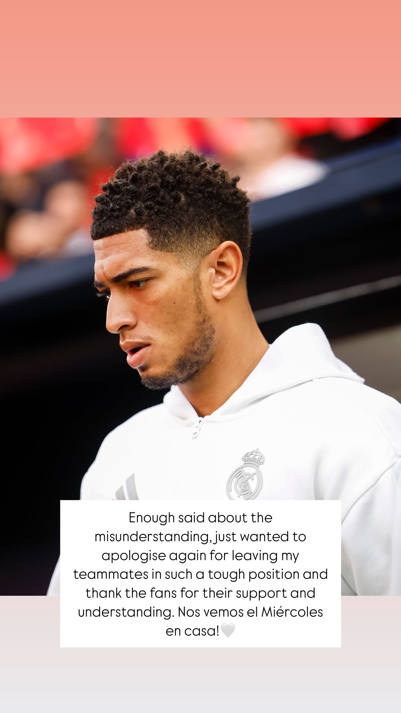  染紅后發(fā)聲！貝林厄姆：就這事說的已經(jīng)夠多了，只想向隊(duì)友道歉