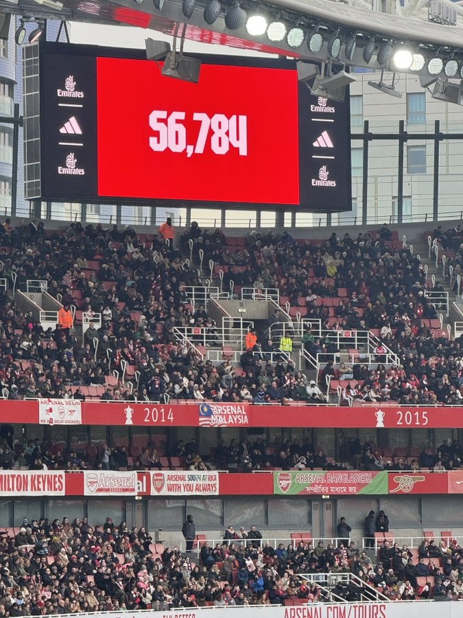 阿森納女足4-0領(lǐng)先熱刺女足，本場比賽56784人入場觀戰(zhàn)
