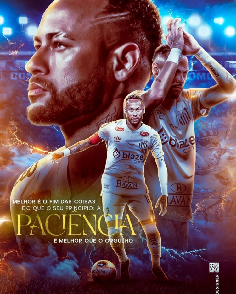  回歸桑托斯3場比賽0球0助！內(nèi)馬爾社媒曬個(gè)人比賽海報(bào)