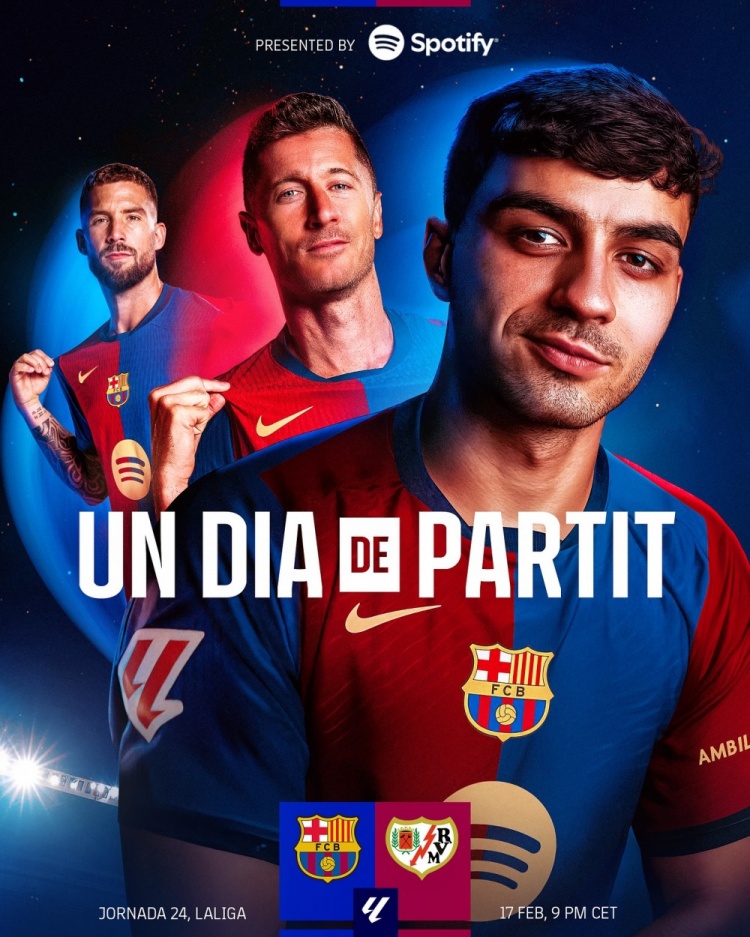  沖擊榜首！巴薩發(fā)布對陣巴列卡諾海報：佩德里、萊萬、伊尼戈出鏡