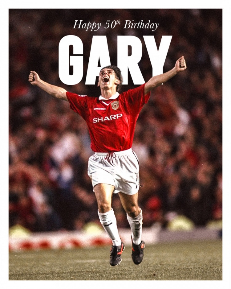  傳奇！曼聯官方祝加里-內維爾50歲生日快樂，紅魔生涯斬獲25冠