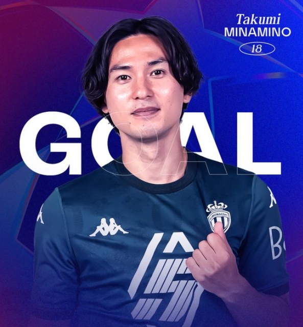  南野拓實小角度破門攻入歐冠個人第5球，成為歐冠日本球員射手王