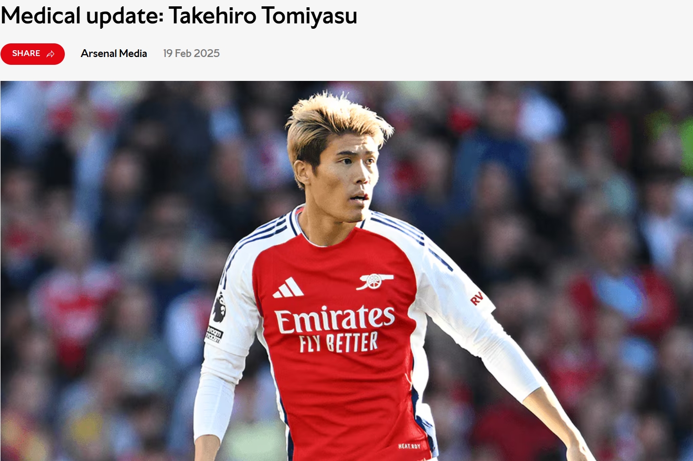  全年報銷！阿森納官方：富安健洋膝蓋再次手術(shù)，康復期至今年年底
