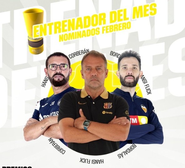  西甲2月最佳主帥候選：弗里克、博達(dá)拉斯、科貝蘭
