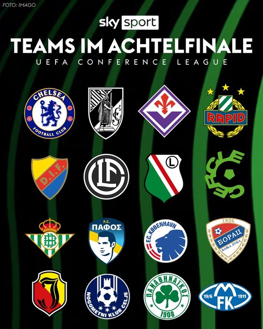  歐協(xié)聯(lián)16強：切爾西、佛羅倫薩直通，貝蒂斯晉級，今晚21點抽簽