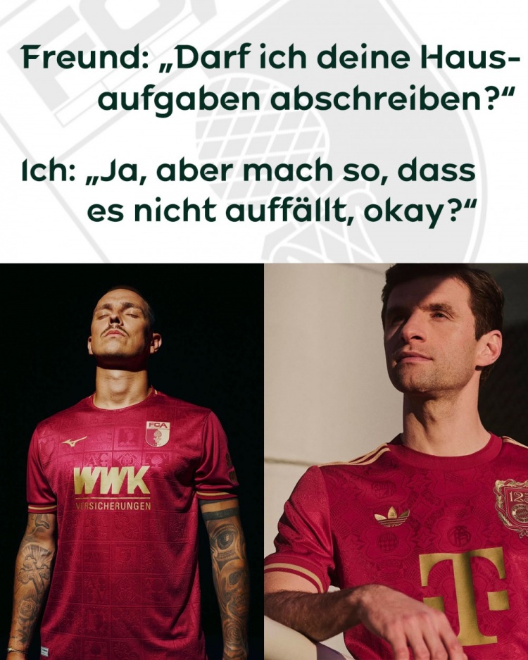  質(zhì)疑抄襲？奧堡曬對比照：拜仁，你們的125周年紀(jì)念球衣好眼熟