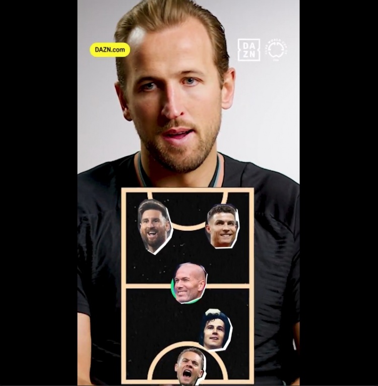  凱恩列歷史夢幻5人隊(duì)：首選梅西，C羅、貝肯鮑爾、諾伊爾、齊達(dá)內(nèi)