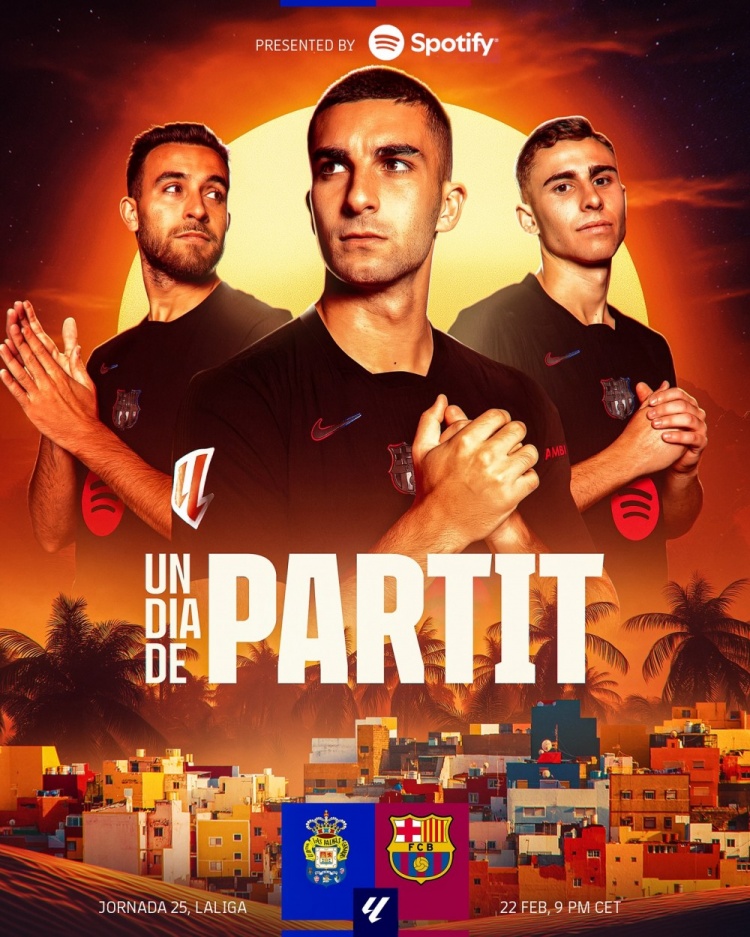  巴薩發(fā)布對陣拉斯帕爾馬斯海報：費蘭、費爾明、加西亞出鏡