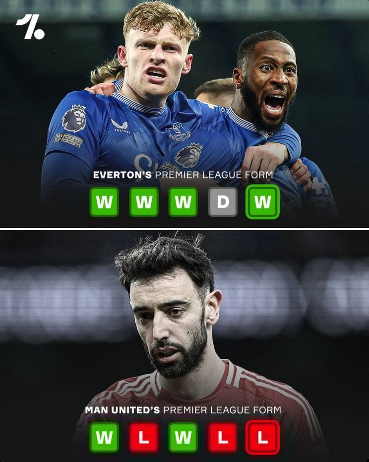  莫耶斯執(zhí)教埃弗頓近5場英超4勝1平，同期曼聯(lián)僅2勝3負