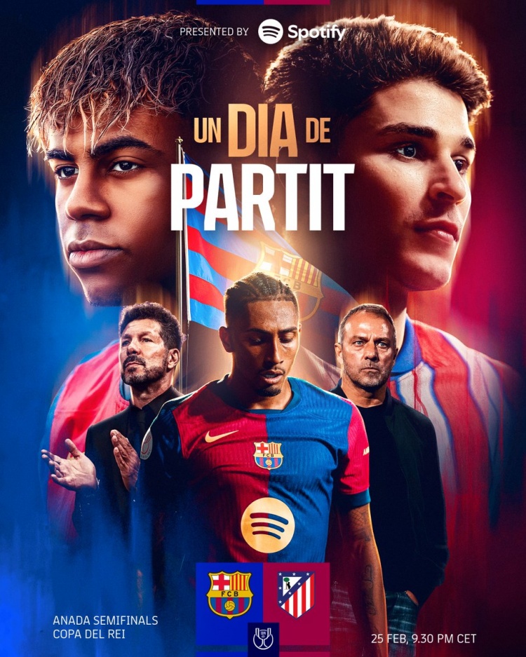  巴薩國王杯vs馬競海報：亞馬爾、拉菲尼亞、弗里克出鏡