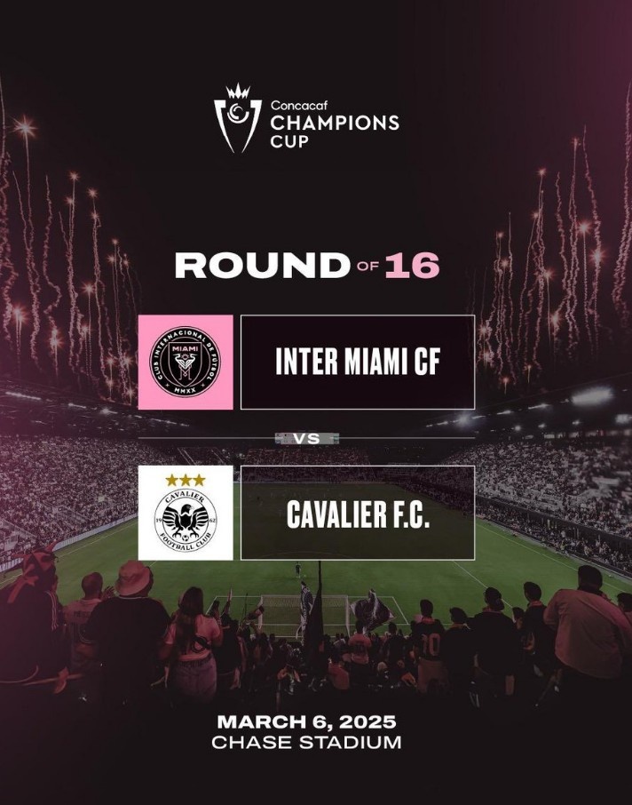  邁阿密國(guó)際在中北美聯(lián)冠軍杯次輪對(duì)陣卡瓦立爾，將于3月6日對(duì)決