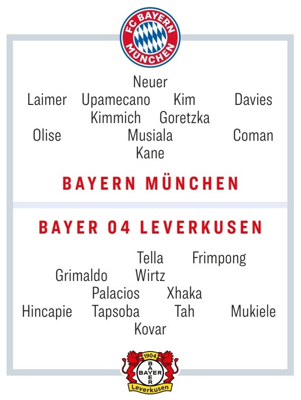  踢球者預(yù)測(cè)拜仁vs藥廠首發(fā)：磁雞搭檔后腰，希克&博尼法斯替補(bǔ)