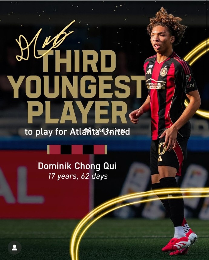  17歲華裔球員多米尼克-張貴完成MLS首秀，太爺爺是廣東人