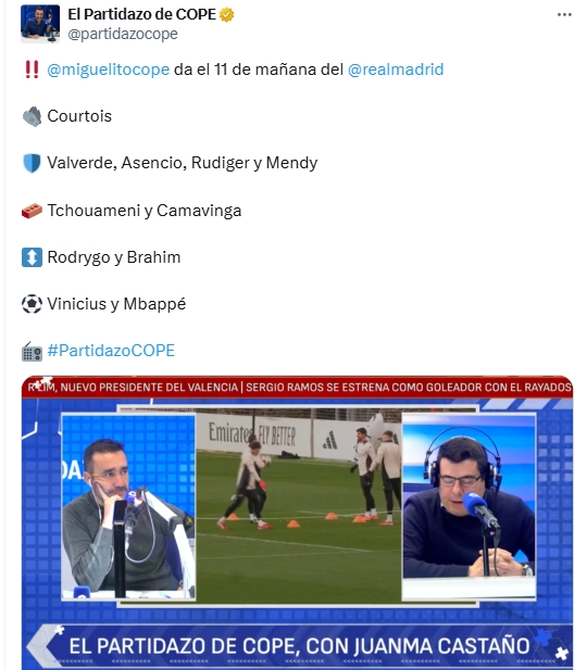  這也太早了！西媒提前一天透露皇馬首發(fā)：巴爾韋德、卡馬文加先發(fā)