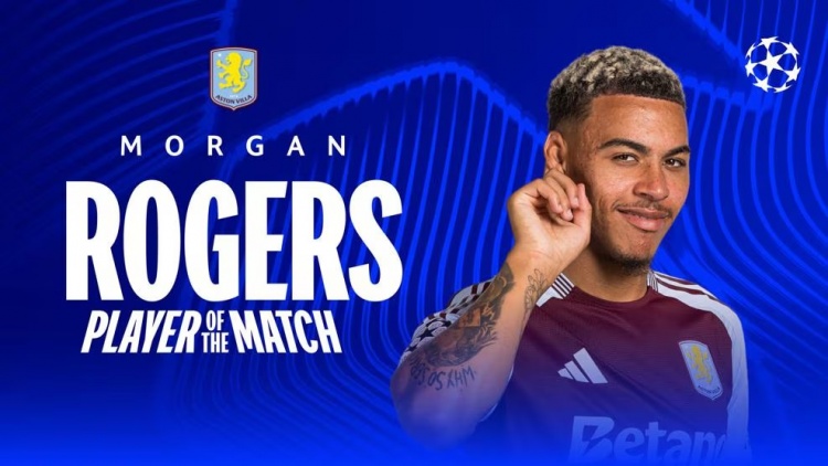  傳中造烏龍！歐冠官方：摩根-羅杰斯當(dāng)選布魯日vs維拉全場(chǎng)最佳