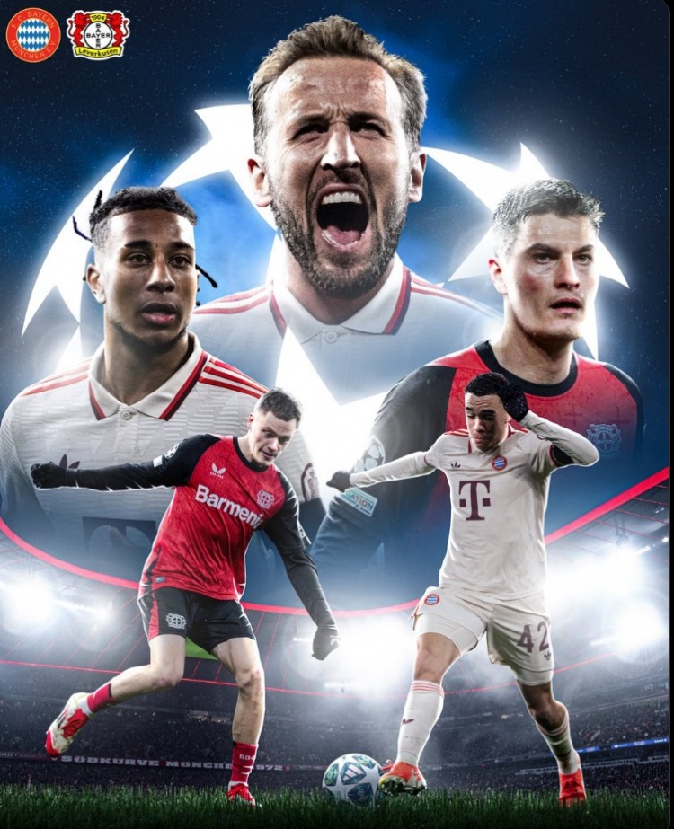  拜仁官方發(fā)布對(duì)陣?yán)瘴謳?kù)森海報(bào)：凱恩C位，穆西亞拉PK維爾茨