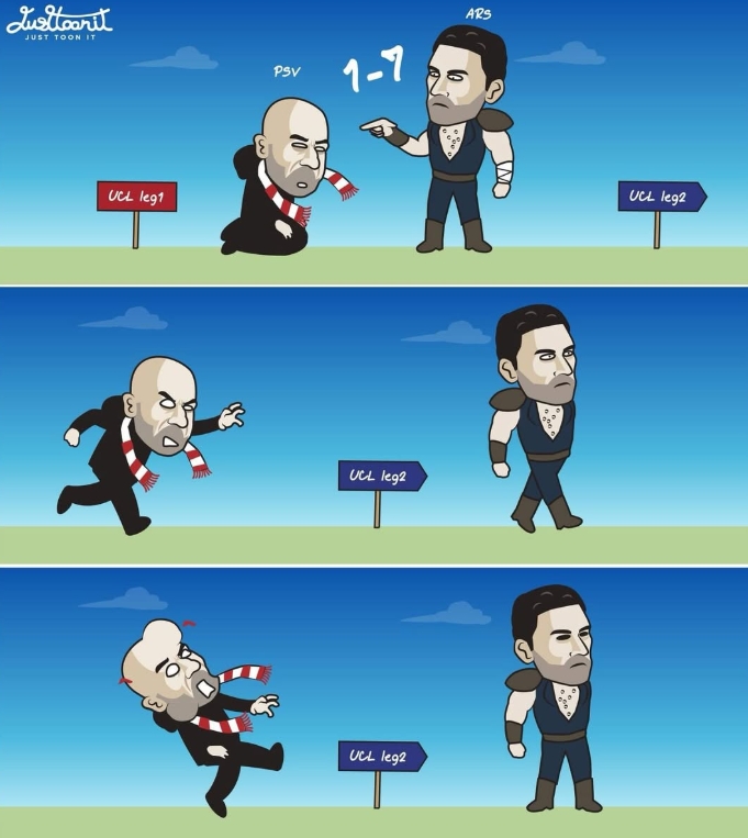  今日趣圖：阿森納7-1 埃因霍溫 3-1尤文，那阿森納vs尤文幾比幾？