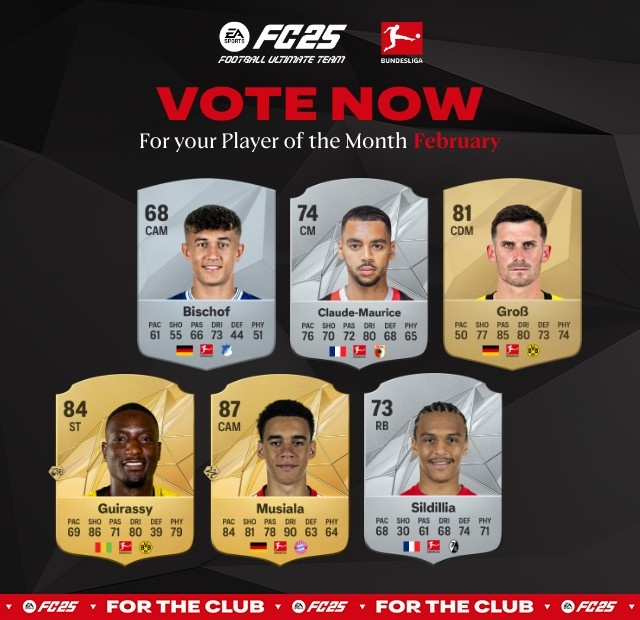  德甲2月最佳候選：穆西亞拉&吉拉西領(lǐng)銜，格羅斯&比紹夫在列