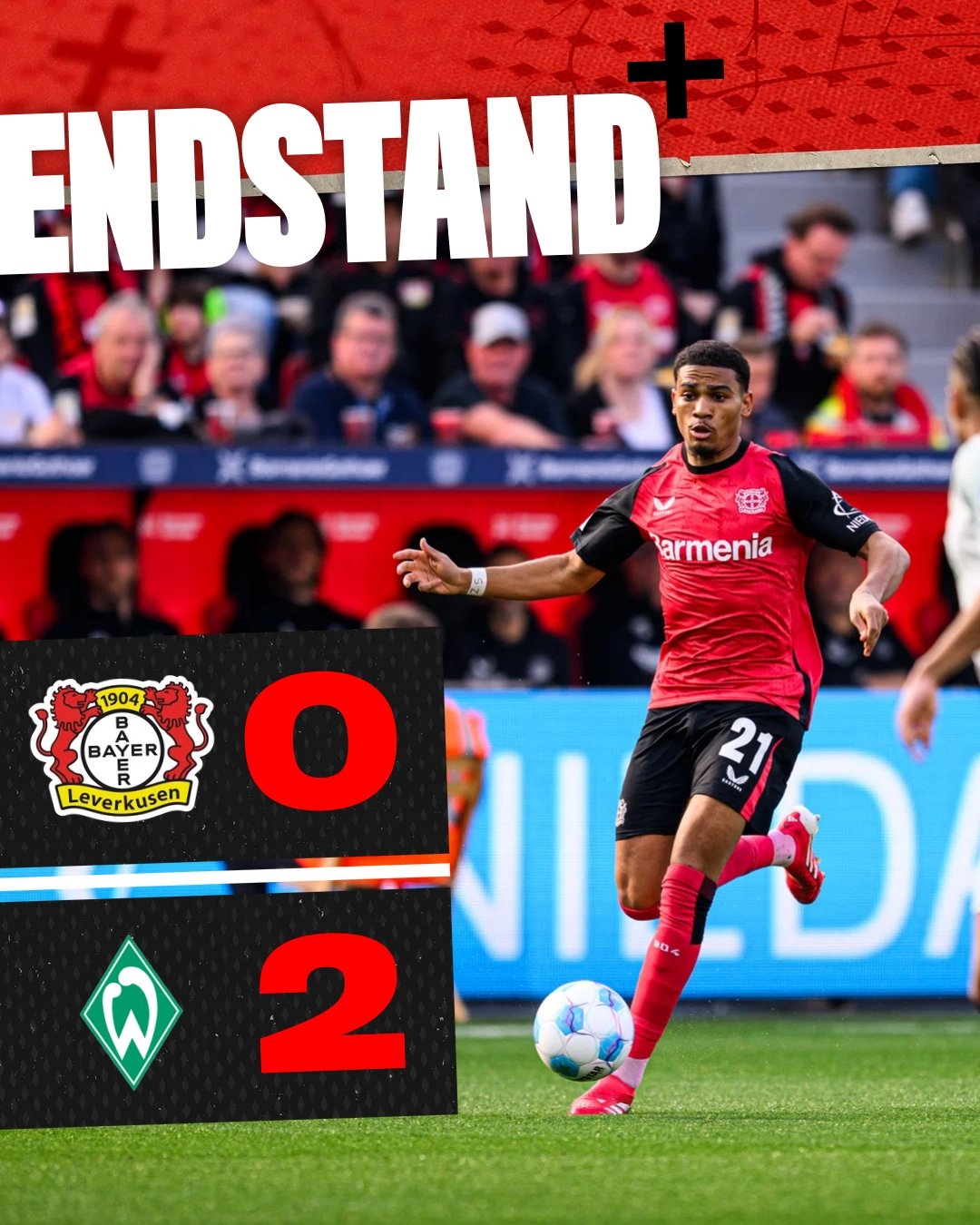  大型翻車現(xiàn)場！勒沃庫森德甲23輪不敗被終結(jié)，上次輸是半年前