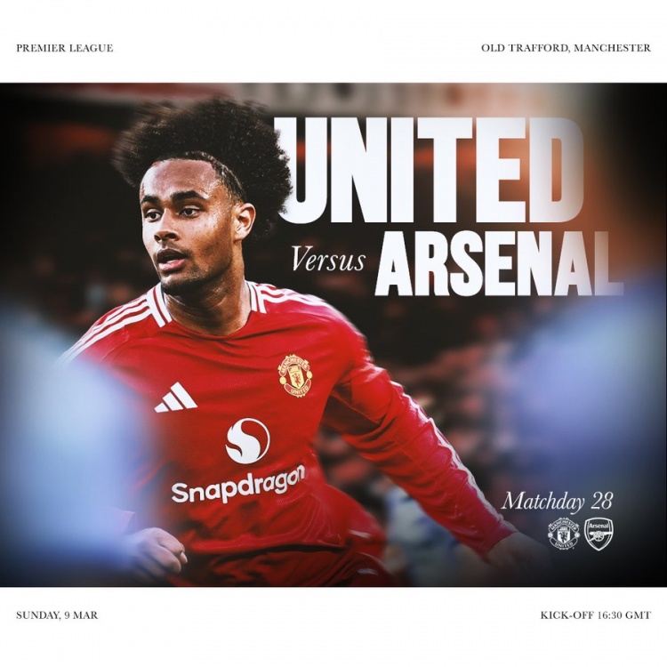  曼聯(lián)發(fā)布聯(lián)賽主場對(duì)陣阿森納海報(bào)：齊爾克澤單人出鏡