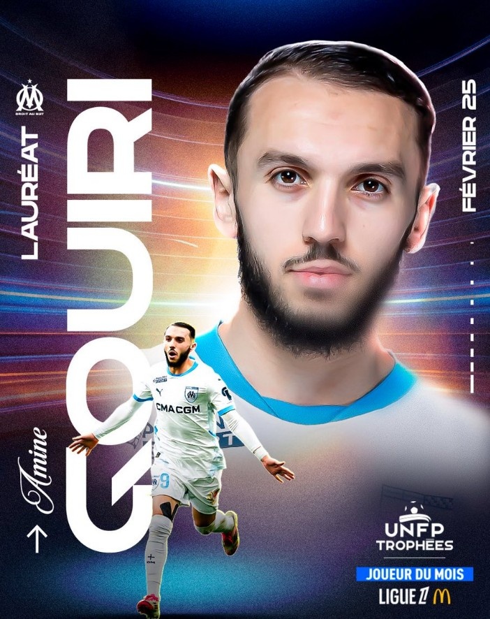  4場2球3助攻，法甲官方：馬賽冬窗新援古伊里當選2月最佳球員