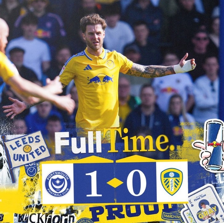  英冠領(lǐng)頭羊利茲聯(lián)本輪爆冷不敵樸茨茅斯，積分被謝菲聯(lián)追平