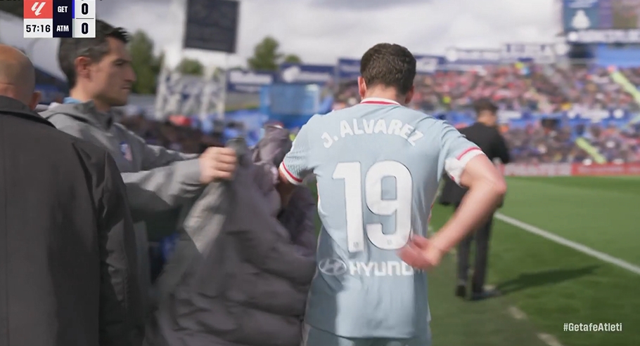  無緣連續(xù)5場(chǎng)進(jìn)球，馬競(jìng)第58分鐘換下阿爾瓦雷斯，索爾洛特上場(chǎng)