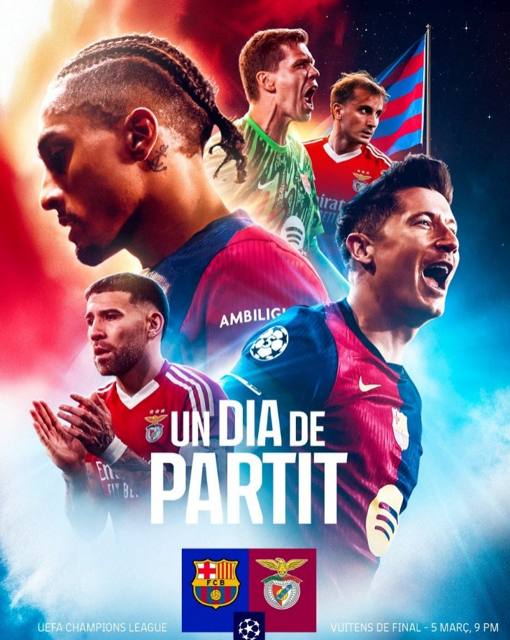  巴薩發(fā)布?xì)W冠戰(zhàn)本菲卡海報(bào)：萊萬(wàn)、拉菲尼亞、什琴斯尼出鏡