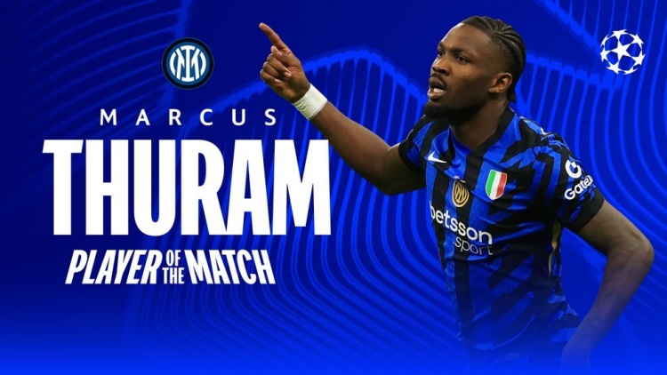  官方：馬庫斯-圖拉姆當(dāng)選國米2-1費耶諾德全場最佳球員