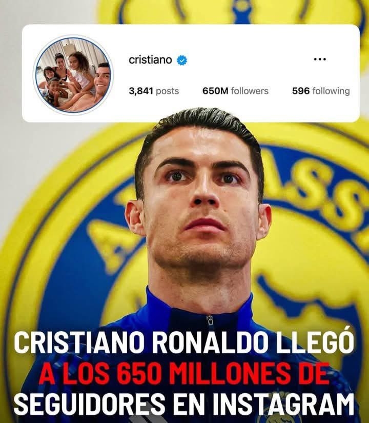  超級頂流！C羅ins粉絲數(shù)超6.5億，僅次于ins官方賬號粉絲數(shù)！