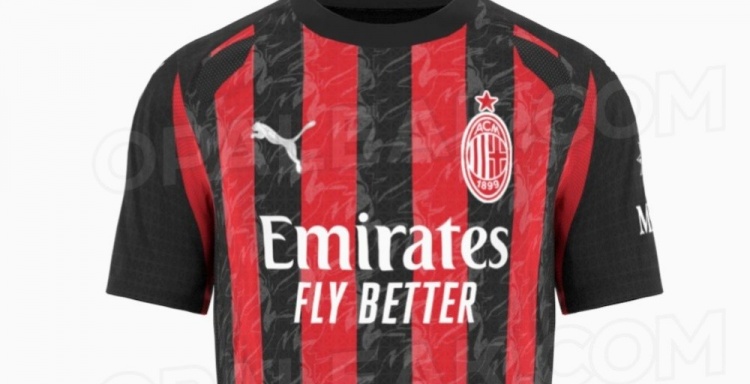  米蘭下賽季主場球衣泄露版：紅黑豎條紋點綴魔鬼圖案，紅白色隊徽