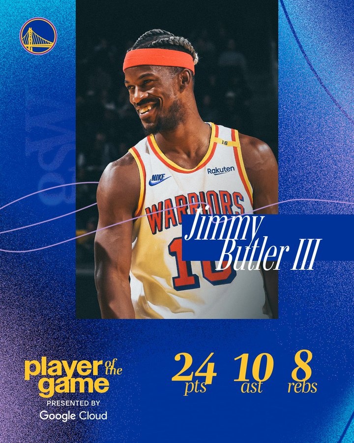  罰球11中11砍下24+8+10！勇士官方評選本場最佳 巴特勒當(dāng)選