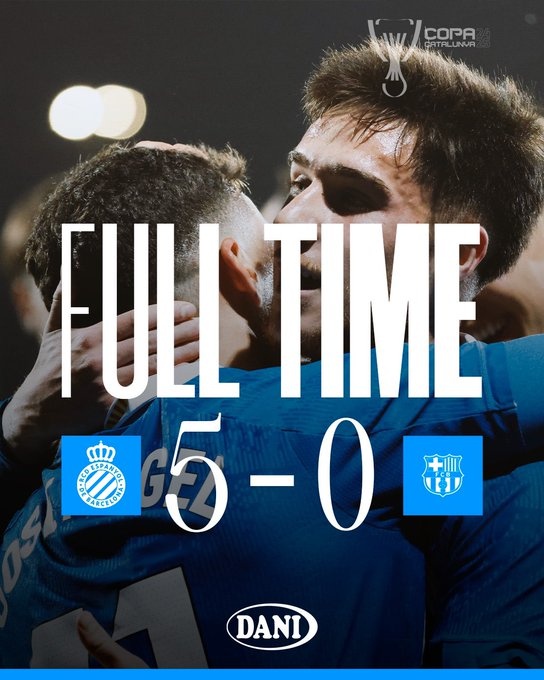  西班牙人加泰杯半決賽5-0大勝巴薩，巴薩全青年隊(duì)&弗里克沒帶隊(duì)