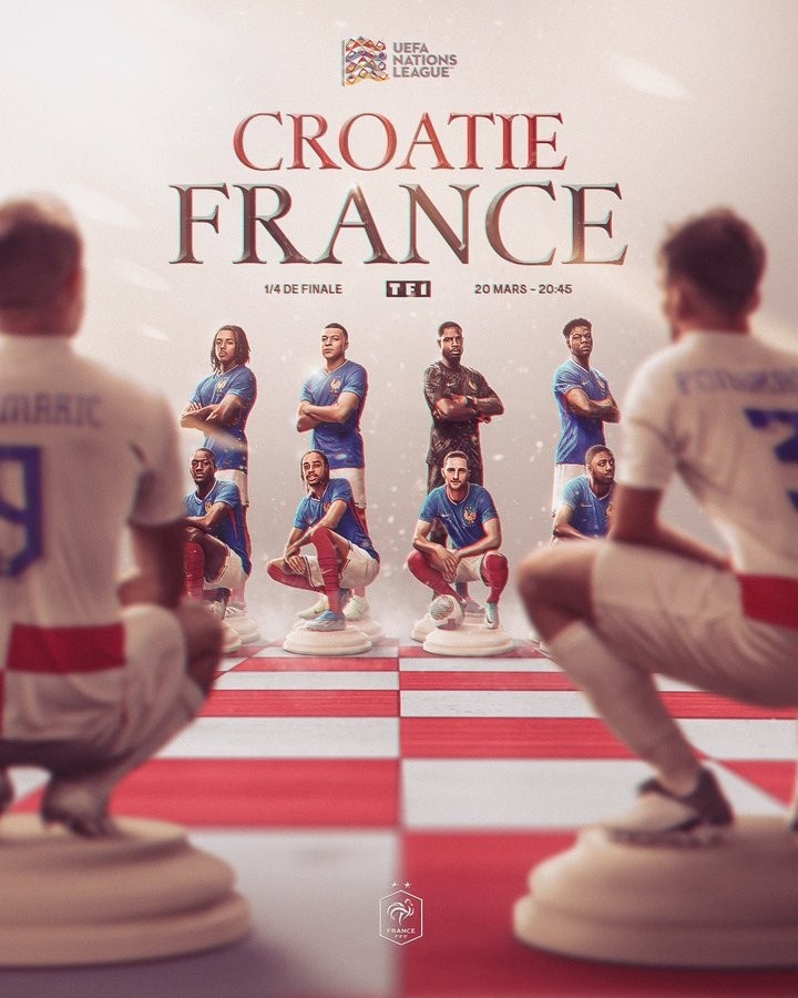  法國曬海報預(yù)熱戰(zhàn)克羅地亞：國際象棋為靈感，姆巴佩出鏡