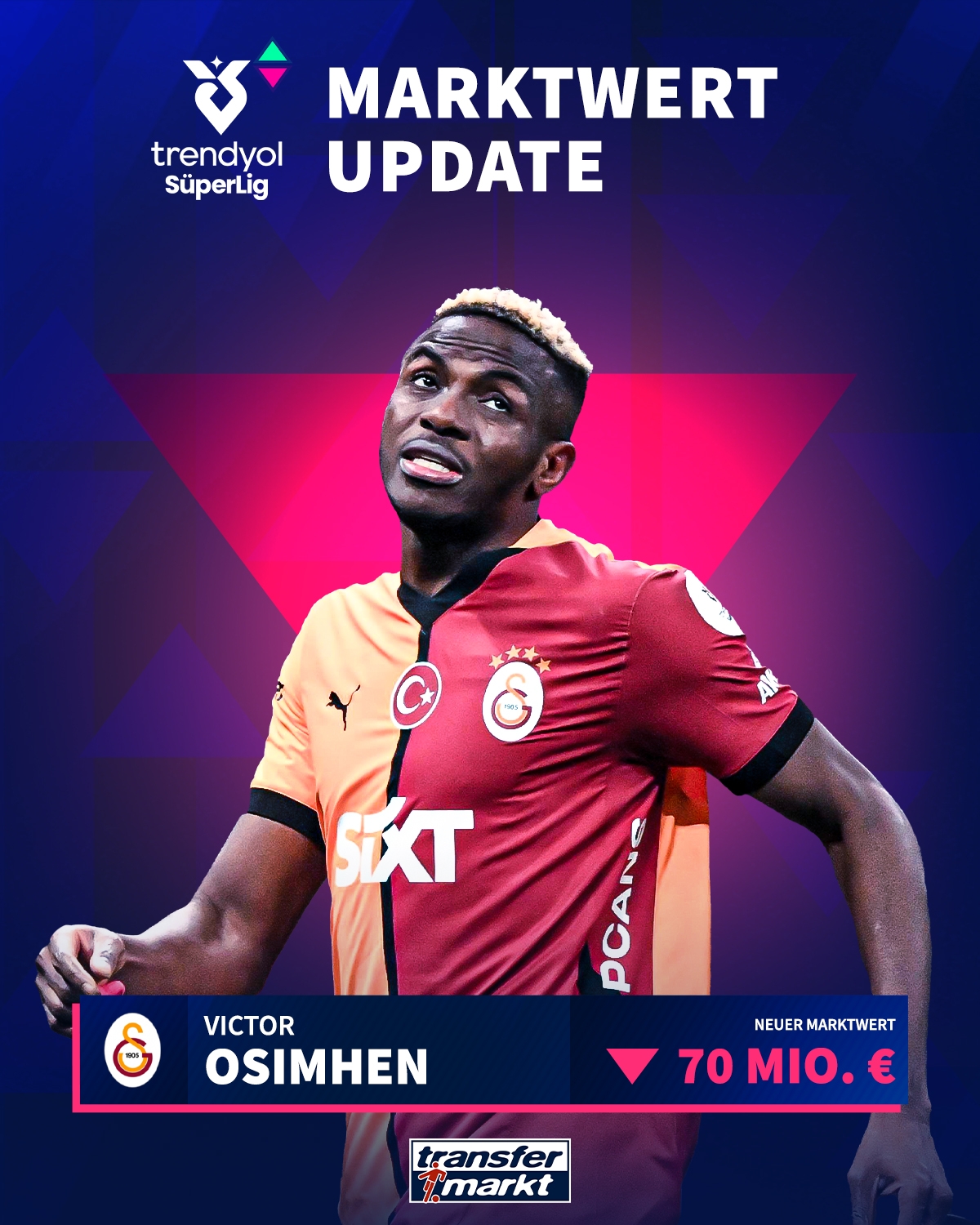  已跌3000萬(wàn)?德轉(zhuǎn)官方：未轉(zhuǎn)會(huì)頂級(jí)聯(lián)賽，奧斯梅恩身價(jià)跌至7000萬(wàn)