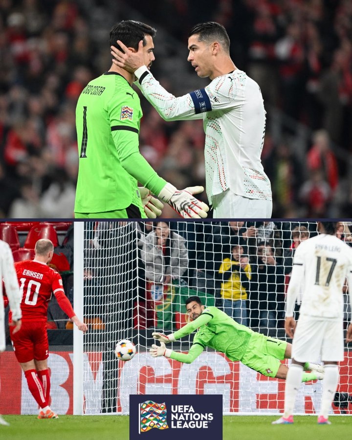  給建議了？歐國聯(lián)官推：C羅與科斯塔耳語，隨后后者撲出點球